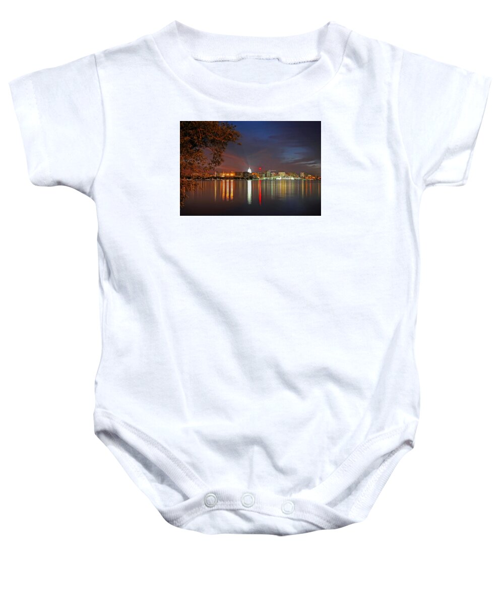 Madison Baby Onesie featuring the photograph Reflections of Madison by Todd Klassy