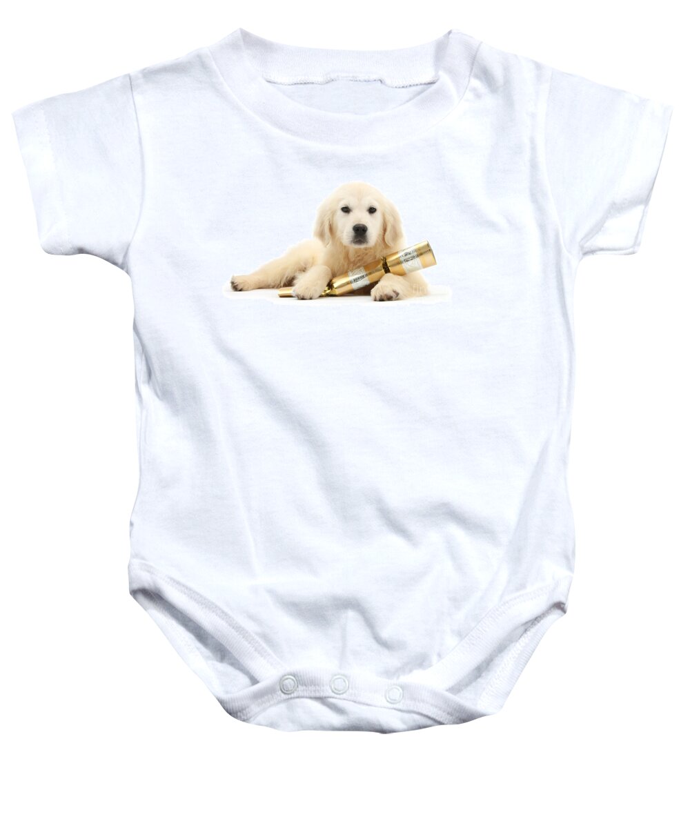 Golden Retriever Baby Onesie featuring the photograph Retrieved a Cracker for You by Warren Photographic