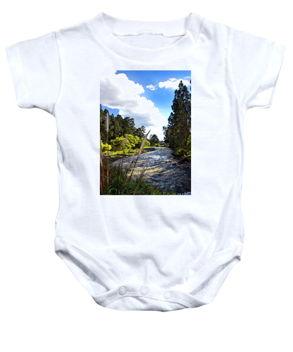 Rio Baby Onesie featuring the photograph Rio Tomebamba, One Of Cuenca's Four Rivers by Al Bourassa