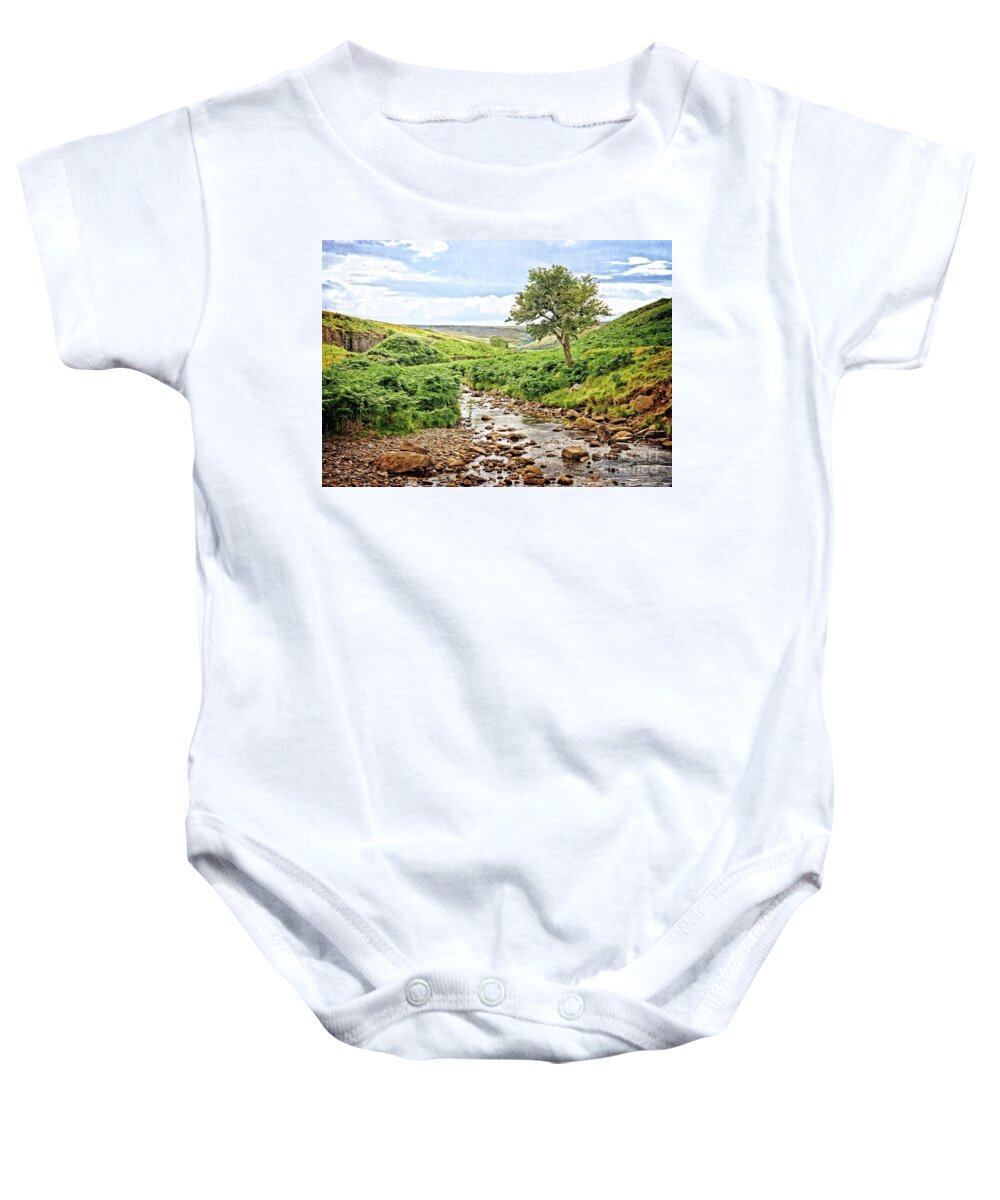 Lone Tree Baby Onesie featuring the photograph River and Stream in Weardale by Martyn Arnold
