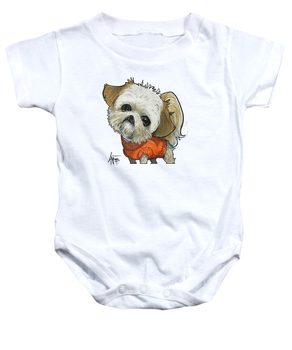 Roberts Baby Onesie featuring the drawing Roberts 3751 by Canine Caricatures By John LaFree
