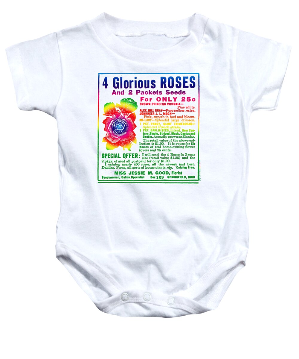 Roses Baby Onesie featuring the digital art Roses by Eric Edelman