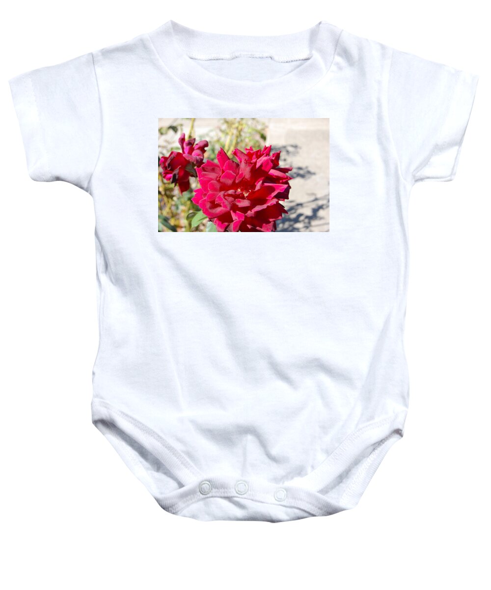 Roses Baby Onesie featuring the photograph Roses Red by Carolyn Donnell