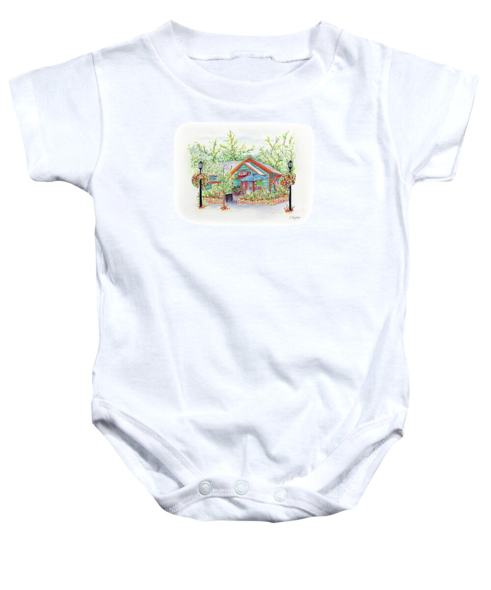 Ruby's Baby Onesie featuring the painting Ruby's by Lori Taylor