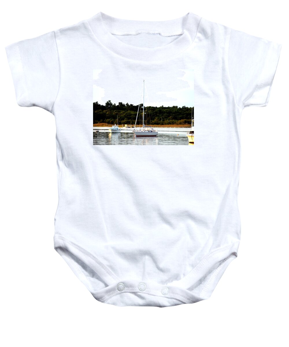 Sail Boat Baby Onesie featuring the photograph Sail Boat at Anchor by Bruce Gannon