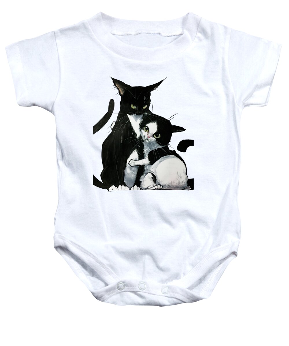 Pet Portrait Baby Onesie featuring the drawing Salanco 7-1496 by Canine Caricatures By John LaFree