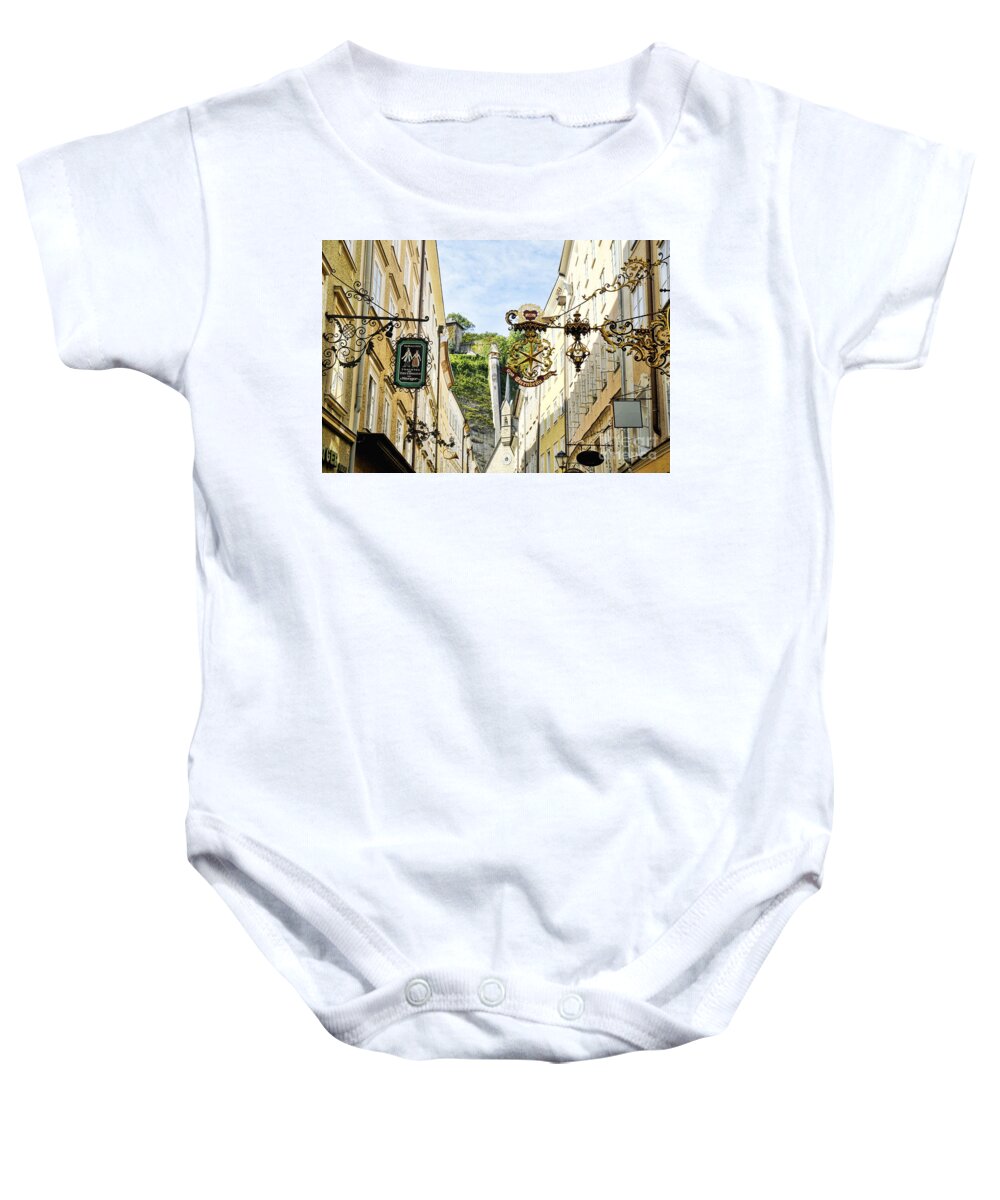 Austria Baby Onesie featuring the photograph Salzburg Shopping by Brenda Kean