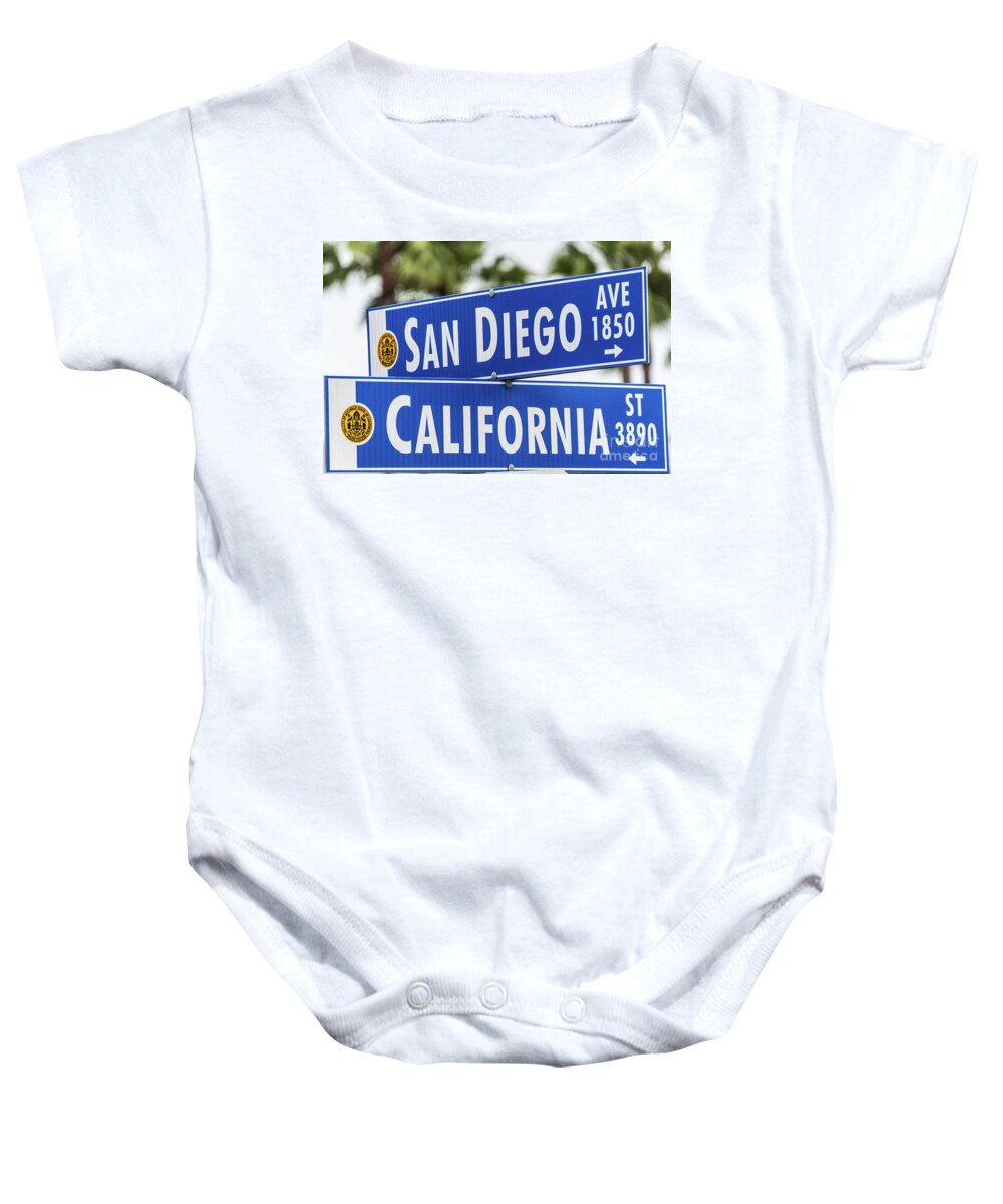 California St Baby Onesie featuring the photograph San Diego and California Street Sign by David Levin