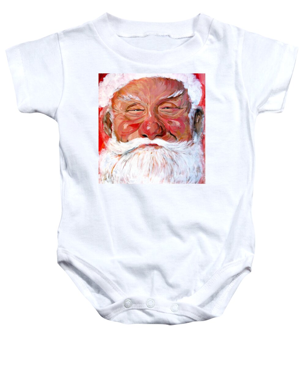 Santa Baby Onesie featuring the painting Santa Claus by Tom Roderick