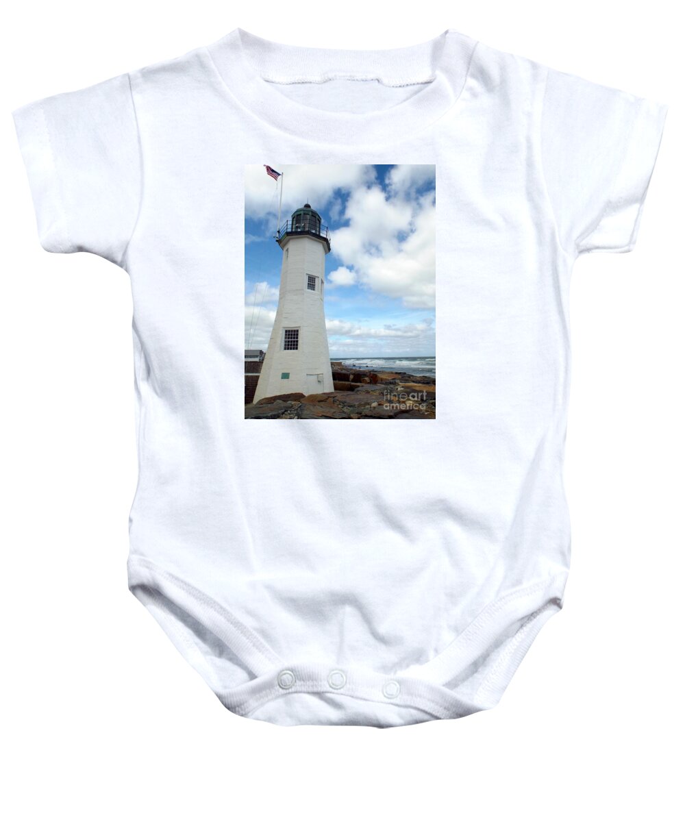 America Baby Onesie featuring the photograph Scituate Light by Barbara Von Pagel