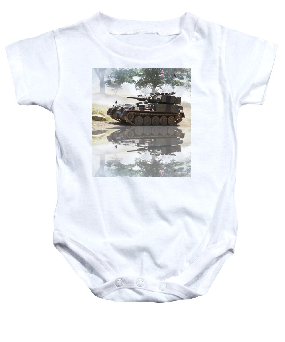 Tanks Baby Onesie featuring the photograph Scorpion reflection by Christopher Rowlands