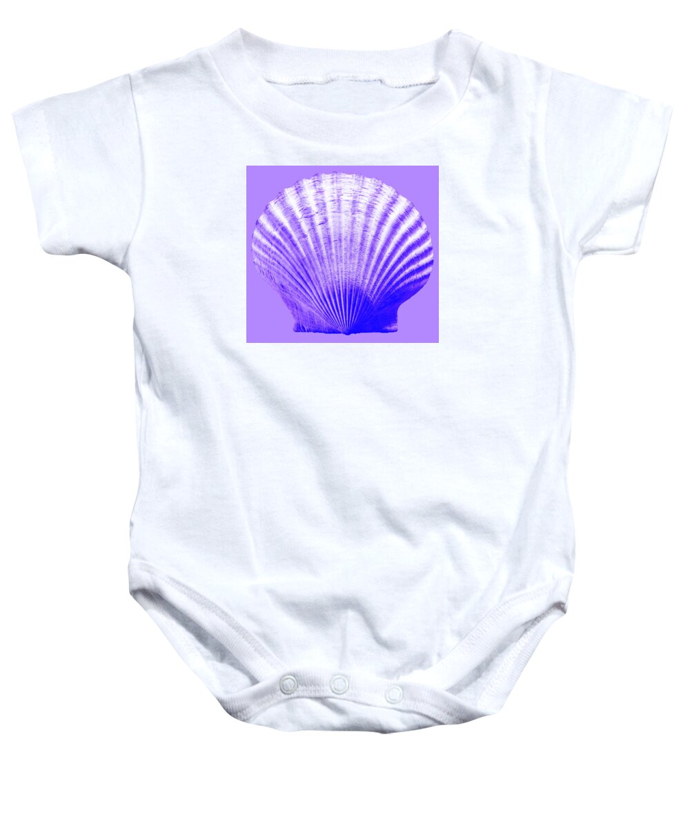 Sea Baby Onesie featuring the photograph Sea Shell-purple by WAZgriffin Digital