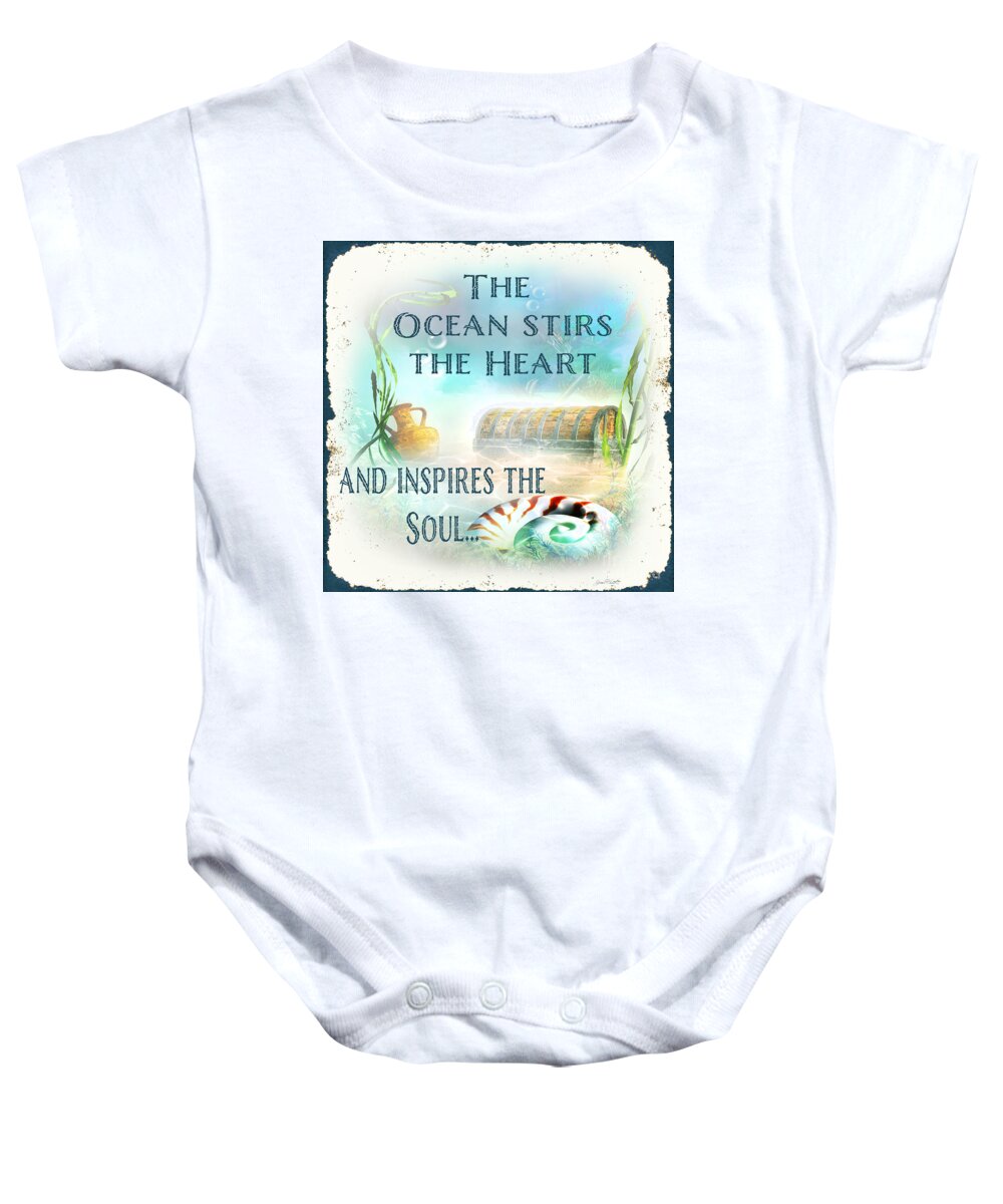 Nautical Baby Onesie featuring the painting Sea Side-JP2736 by Jean Plout