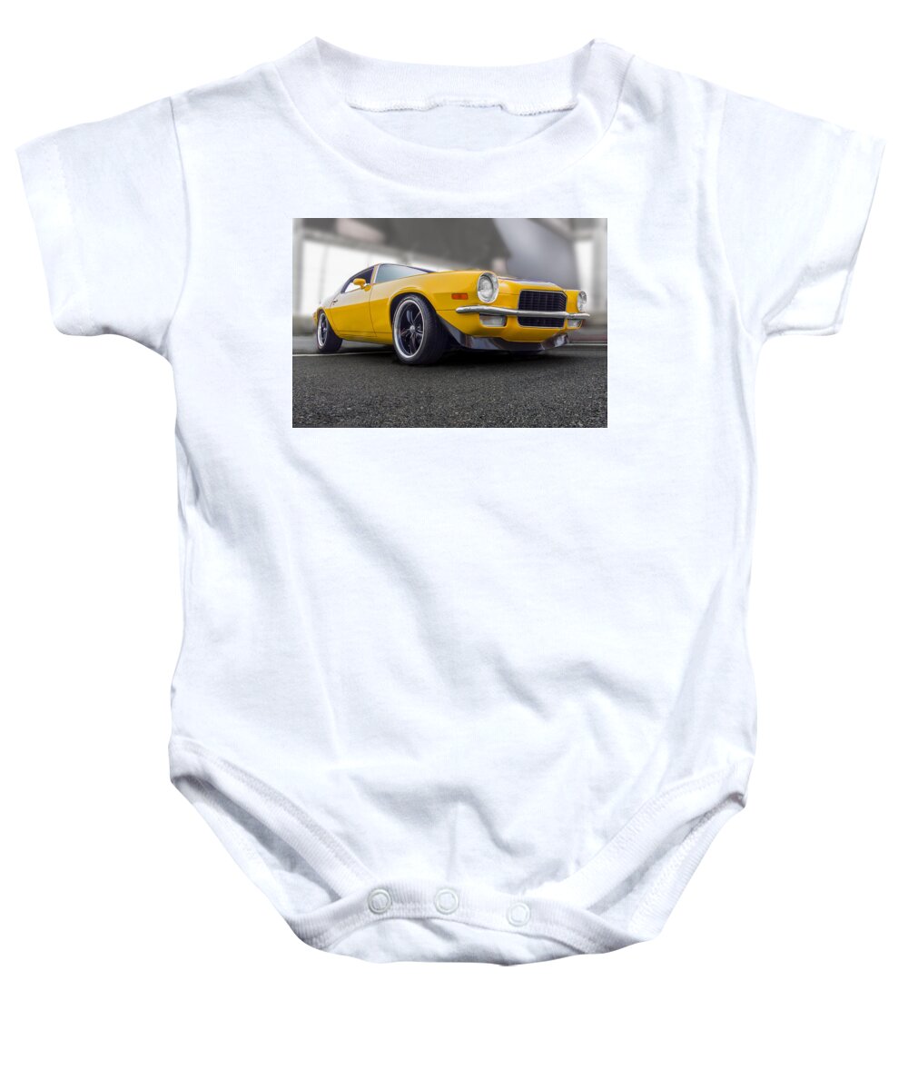 Camaro Baby Onesie featuring the photograph Second Gen Camaro by Gary Warnimont