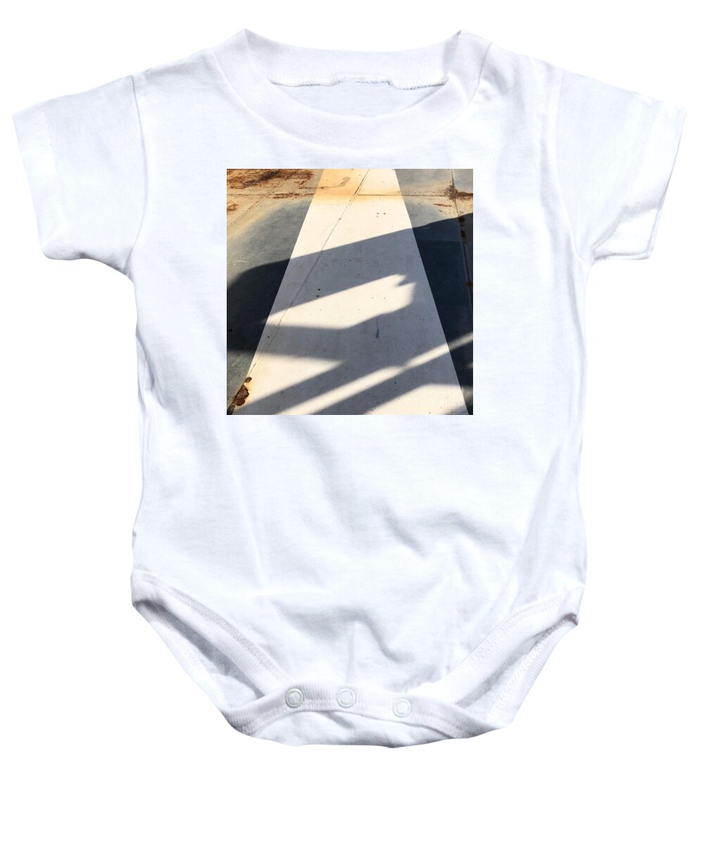 Shadow Baby Onesie featuring the photograph Shadow lines by Flavia Westerwelle