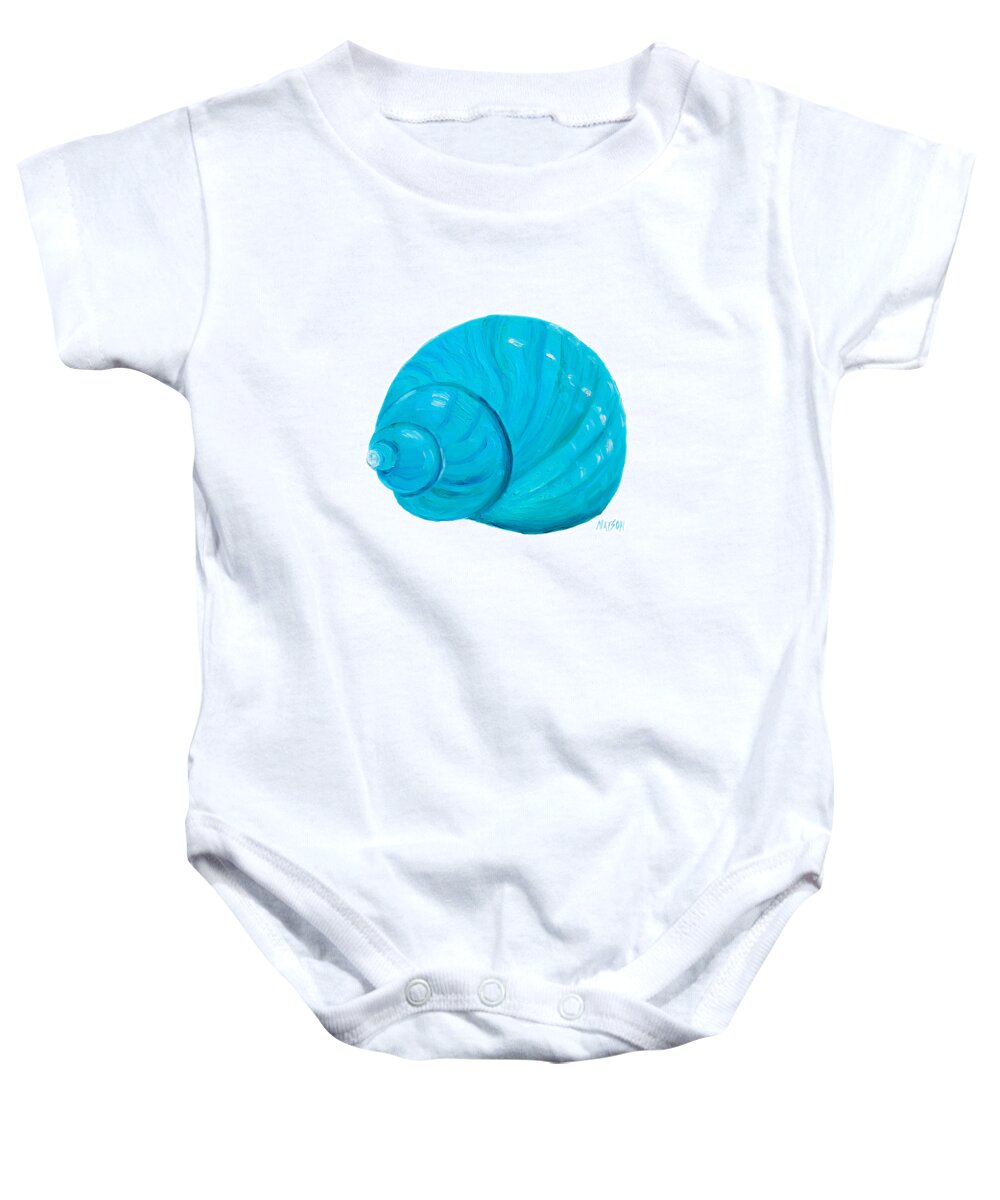 Shell Baby Onesie featuring the painting Shell painting - bathroom art by Jan Matson