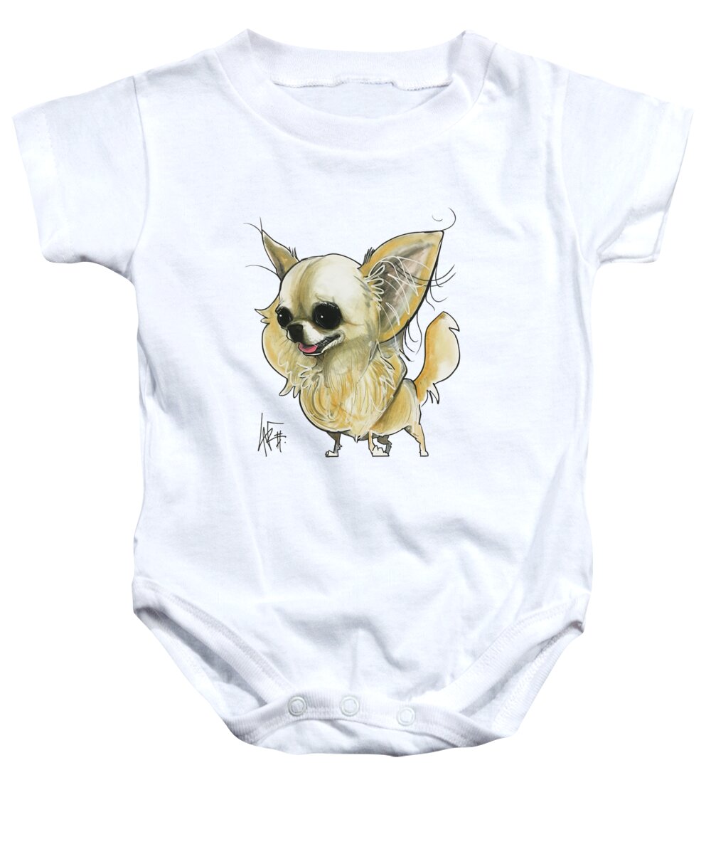 Pet Portrait Baby Onesie featuring the drawing Signoriello 2217-2 by Canine Caricatures By John LaFree