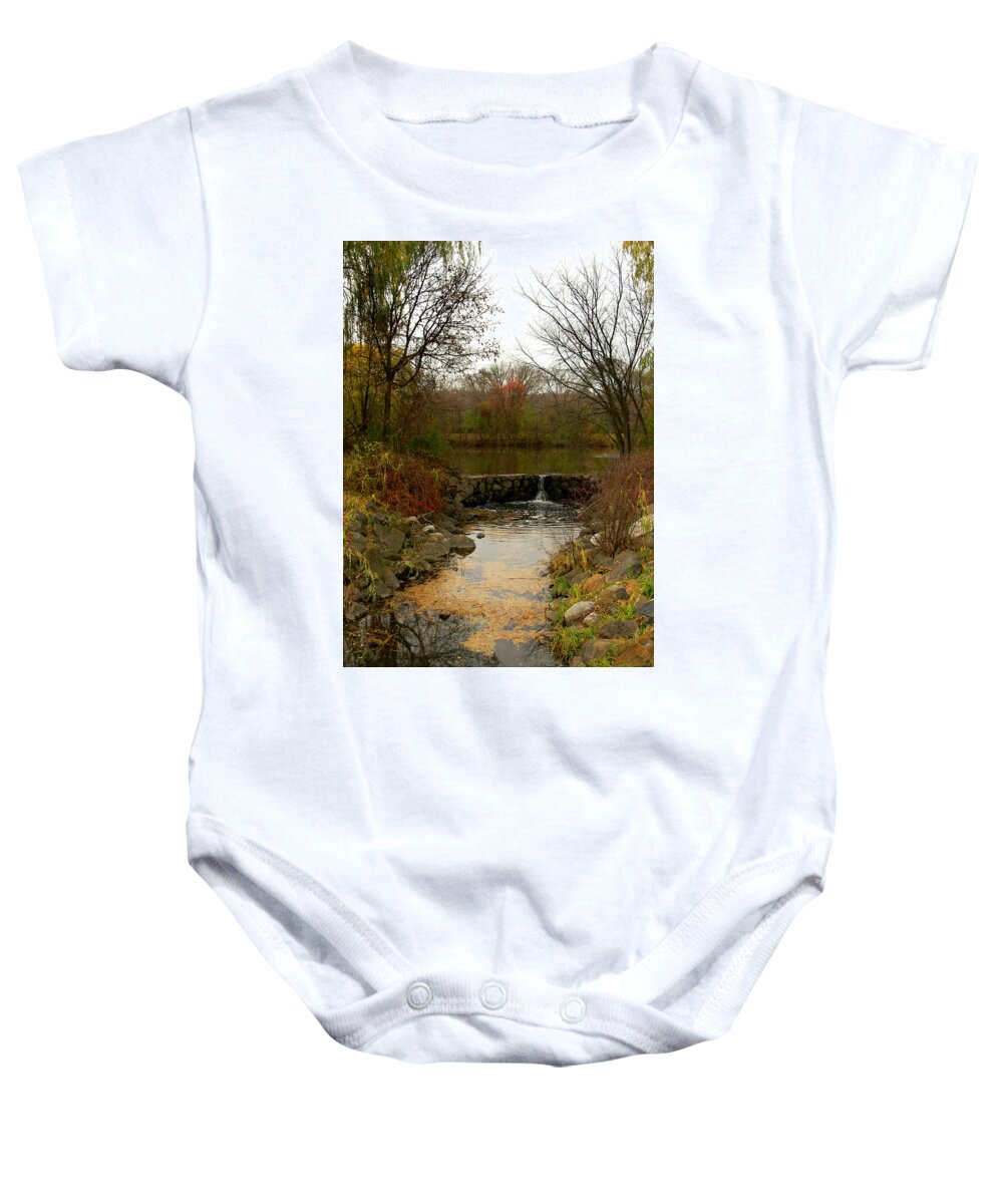 Autumn Baby Onesie featuring the photograph Small falls by Thomas Pipia