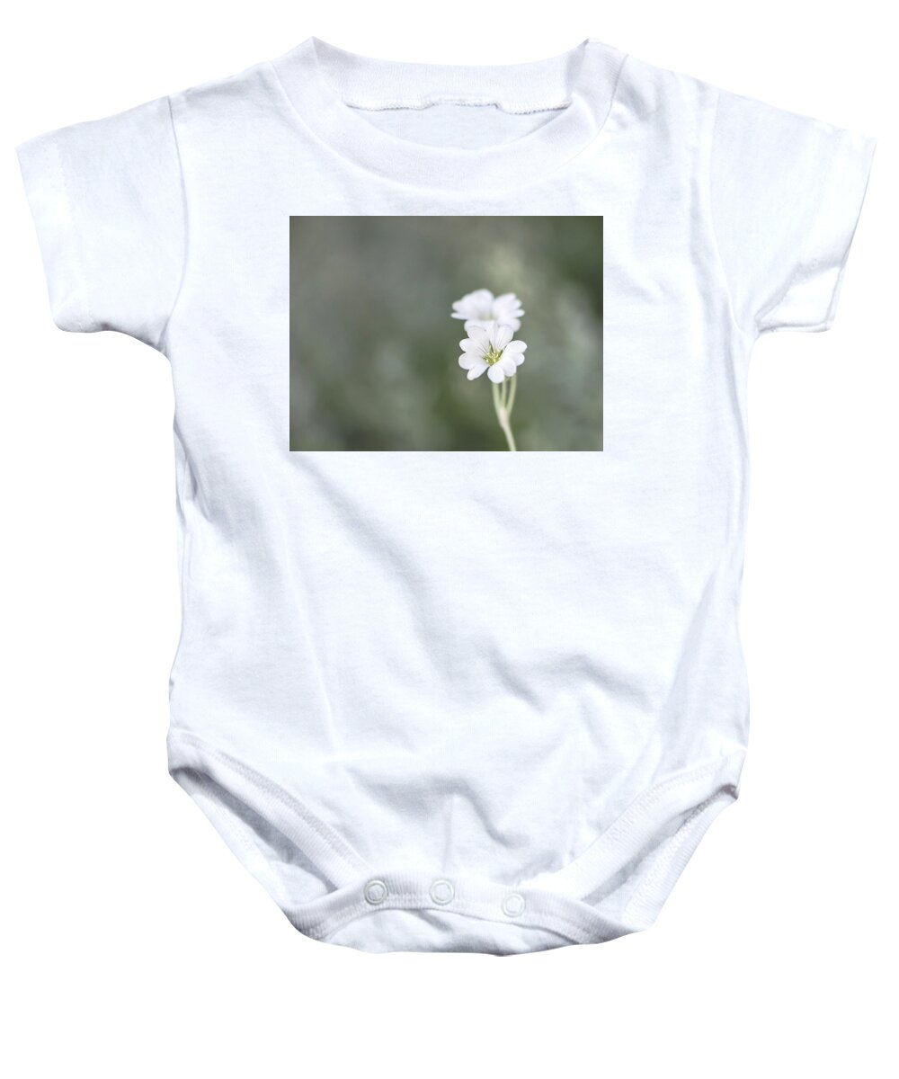 Summer Baby Onesie featuring the photograph Snow In Summer by Jennifer Grossnickle