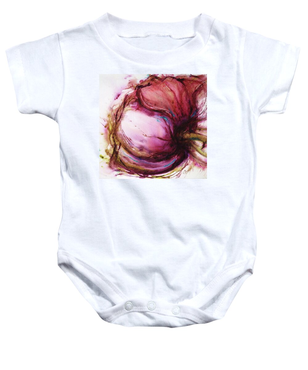 Rose Baby Onesie featuring the painting Some like Flowers Rose by Petra Rau