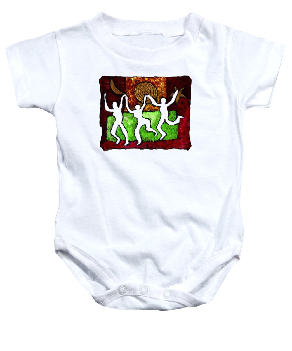 Dance Baby Onesie featuring the painting Spirits of the Dance by Wayne Potrafka