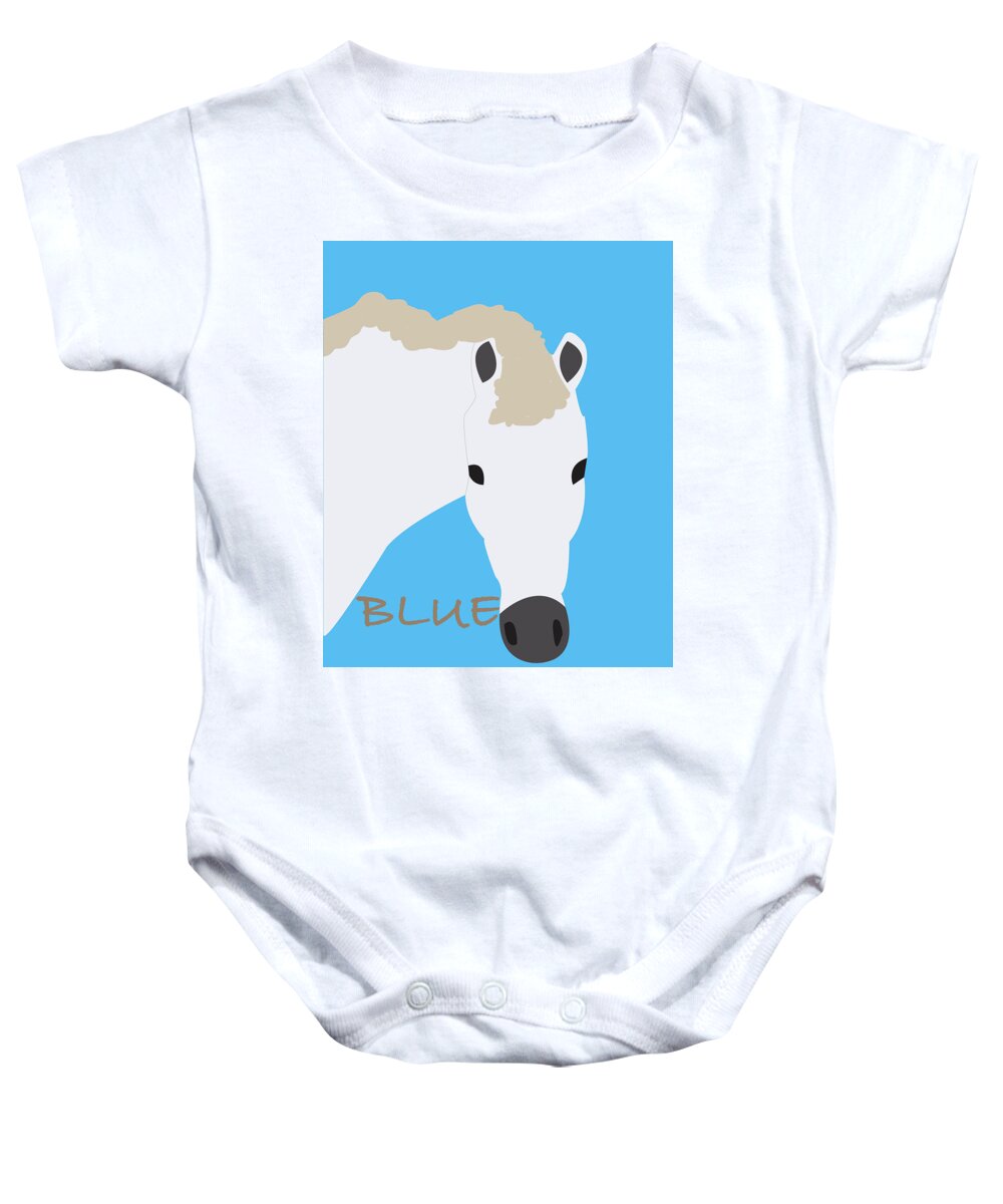Pony Baby Onesie featuring the photograph Sprout Blue by Caroline Elgin