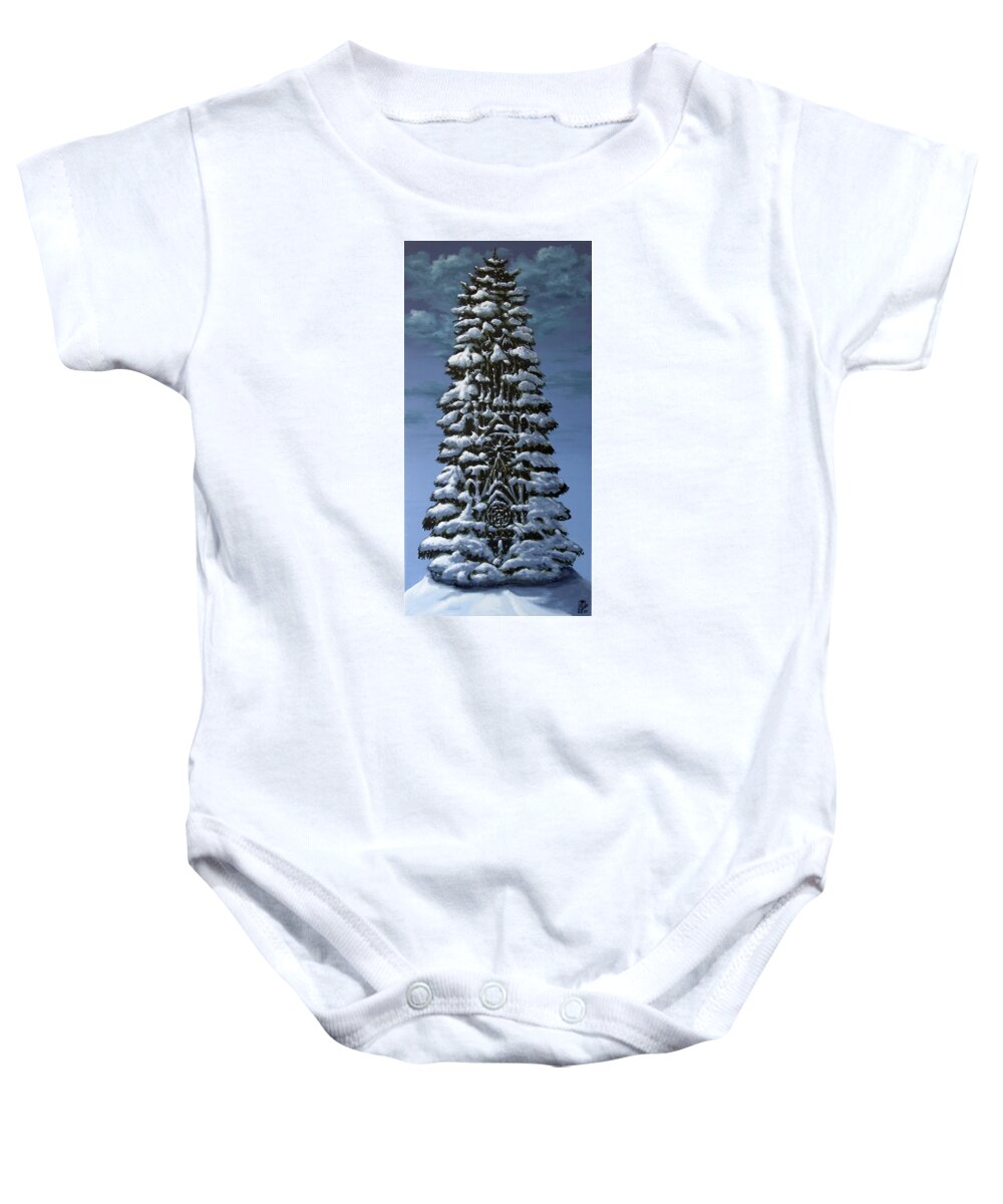 Spruce Baby Onesie featuring the painting Spruce by Victor Molev
