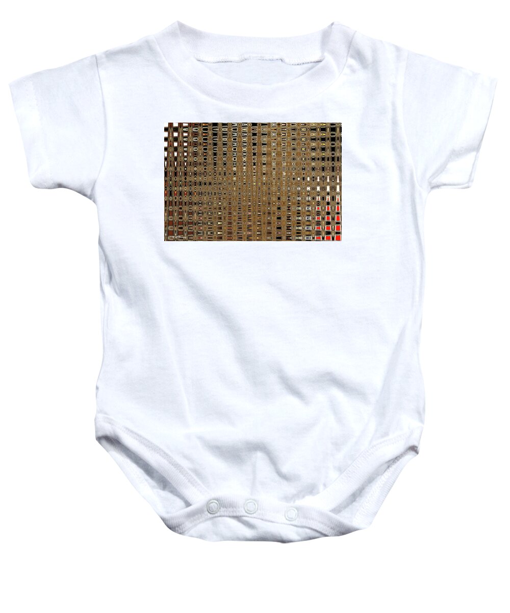 Square Fade To Red Abstract Baby Onesie featuring the digital art Square Fade to Red Abstract by Tom Janca