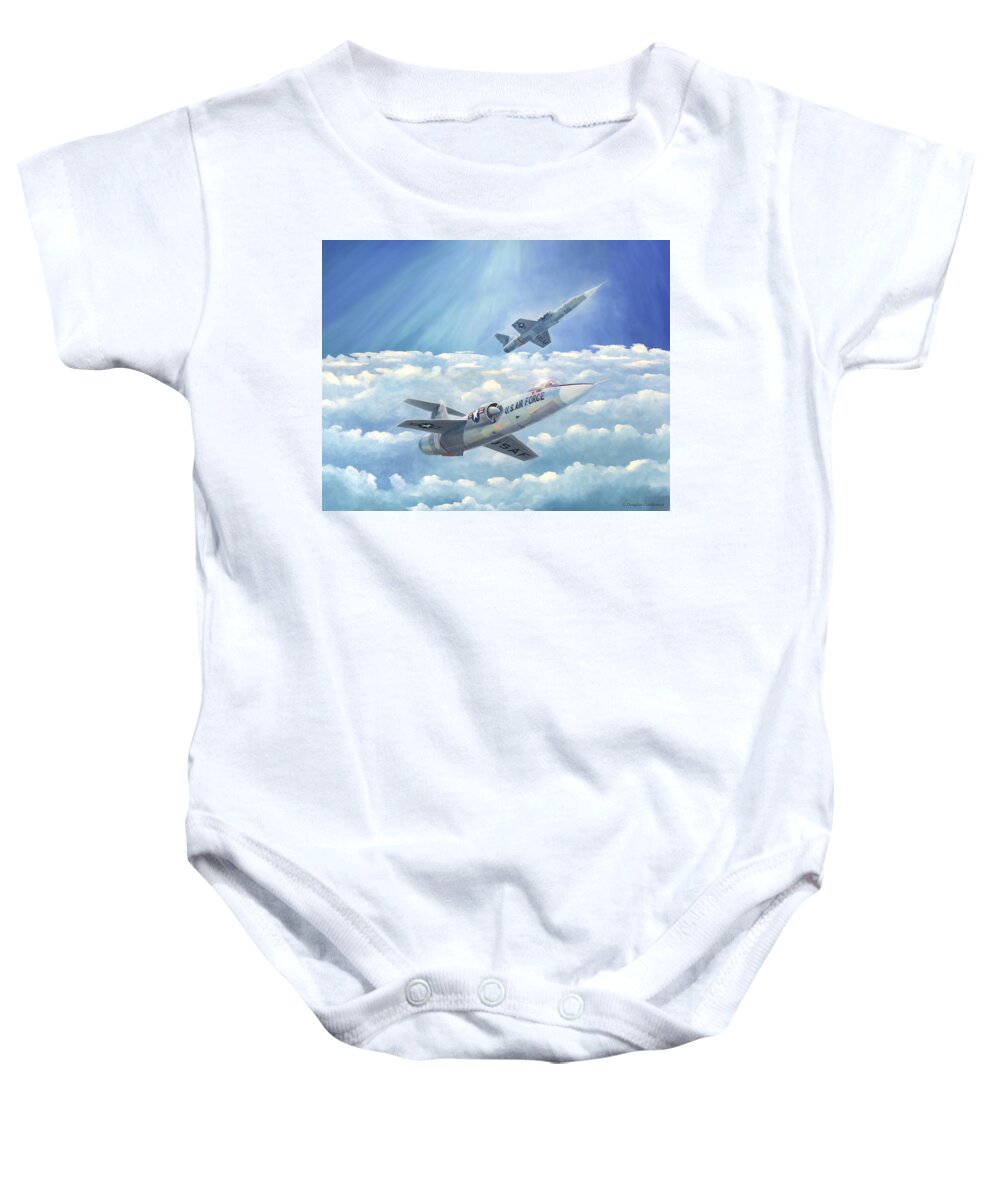Aviation Baby Onesie featuring the painting Starfighters by Douglas Castleman