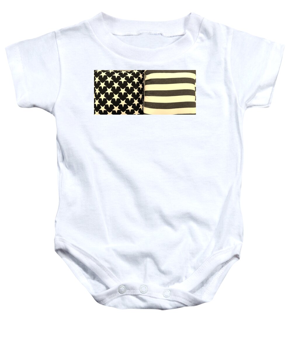 American Flag Baby Onesie featuring the photograph Stars And Bars Sepia by Rob Hans