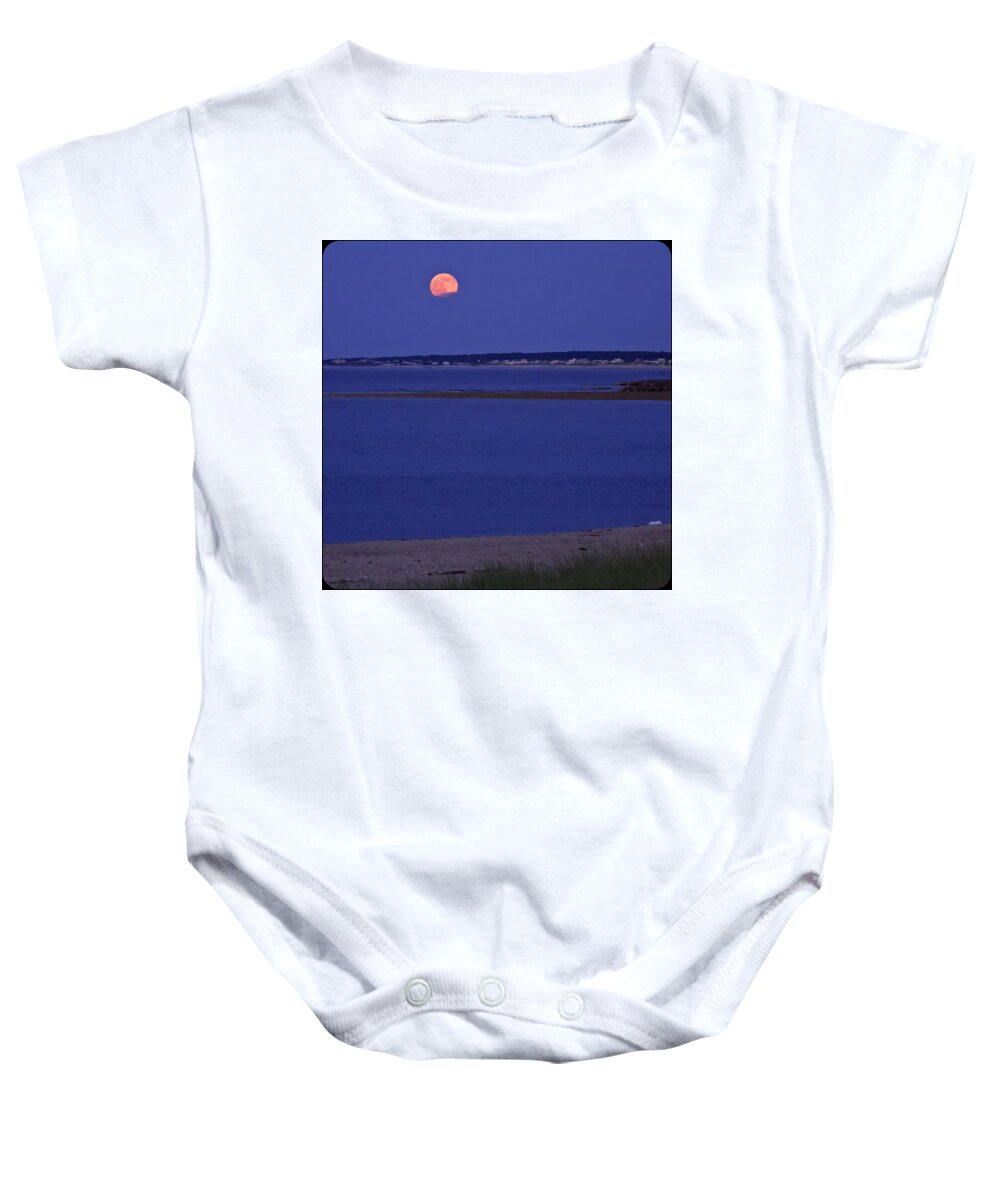 Cape Cod Baby Onesie featuring the photograph Stawberry Moon by Frank Winters