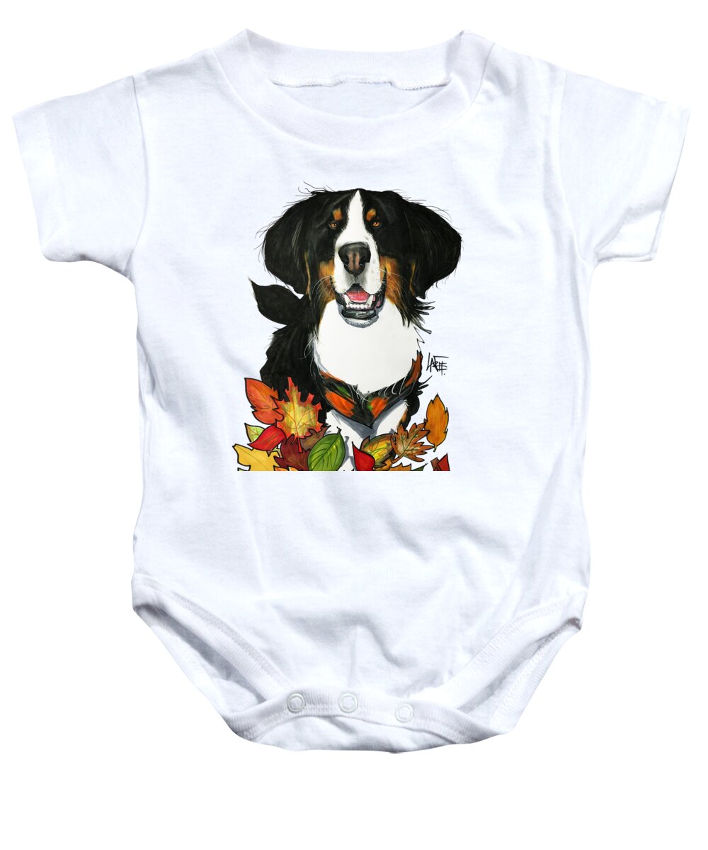 Pet Portrait Baby Onesie featuring the drawing Stease 7-1471 by Canine Caricatures By John LaFree