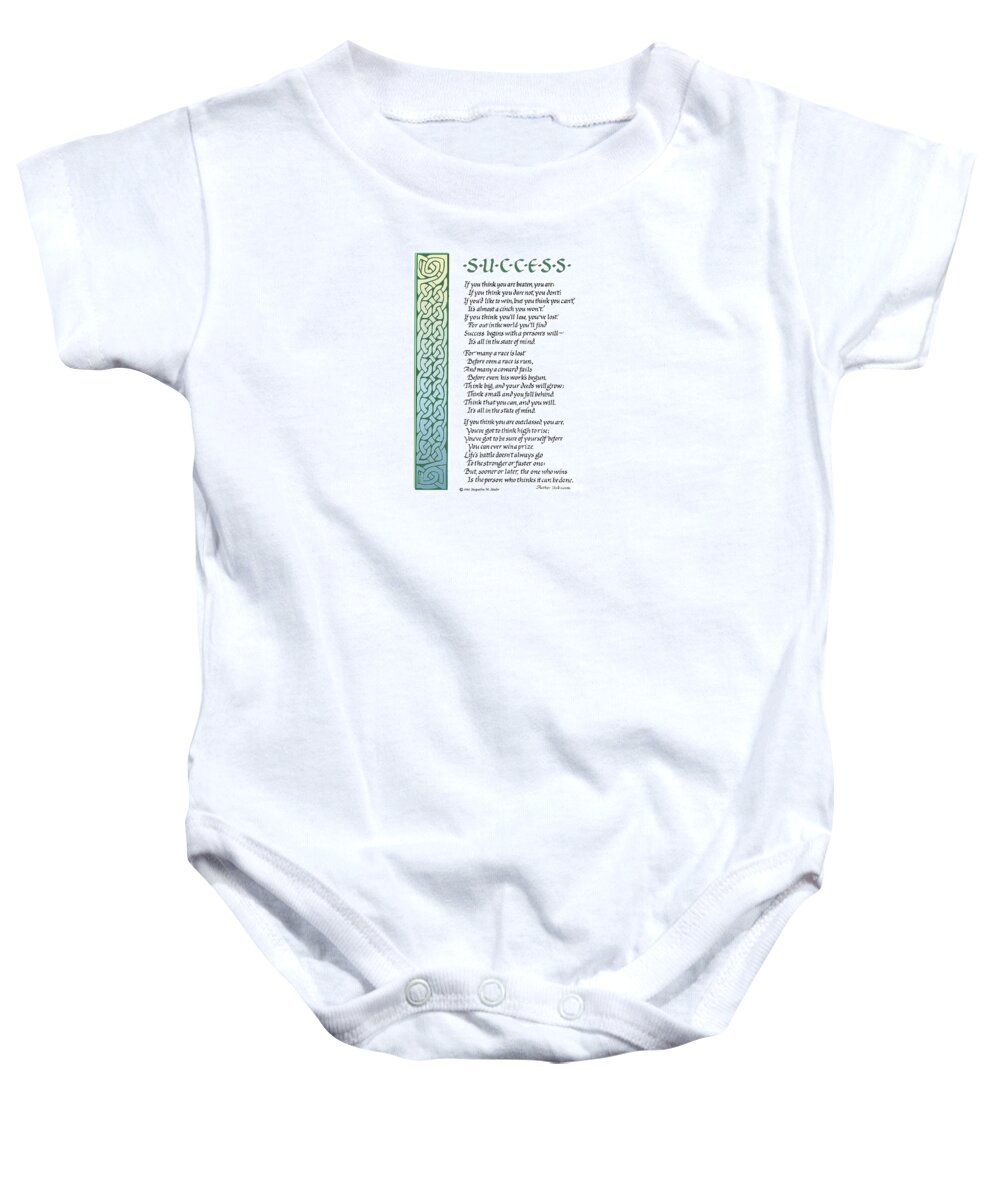 Motivation Baby Onesie featuring the drawing Success by Jacqueline Shuler