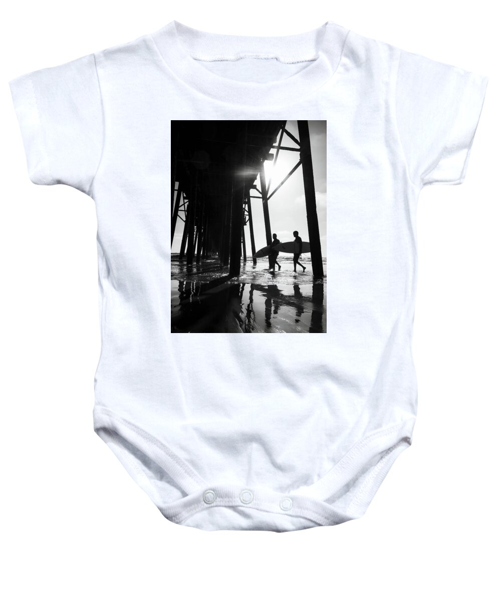 Surf Baby Onesie featuring the photograph Surf Silhouette by Jeffrey Ommen