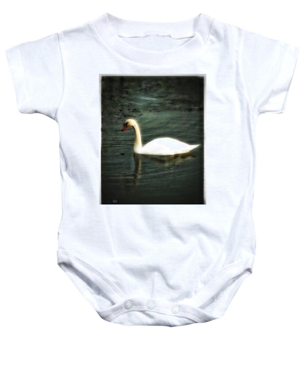 Swan Baby Onesie featuring the photograph Swan by Christine Paris