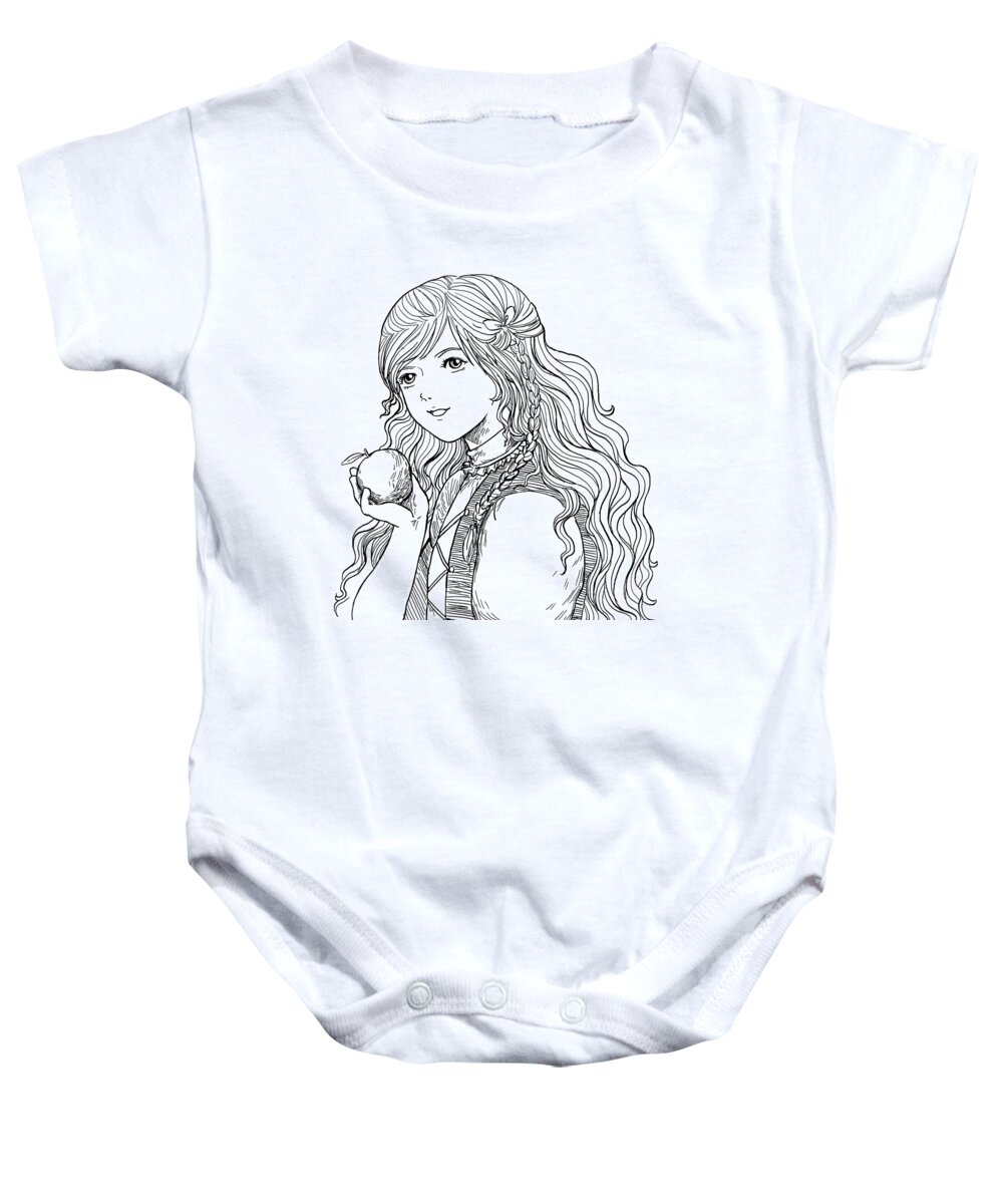  Baby Onesie featuring the painting Tammy in Switzerland Sketch by Reynold Jay