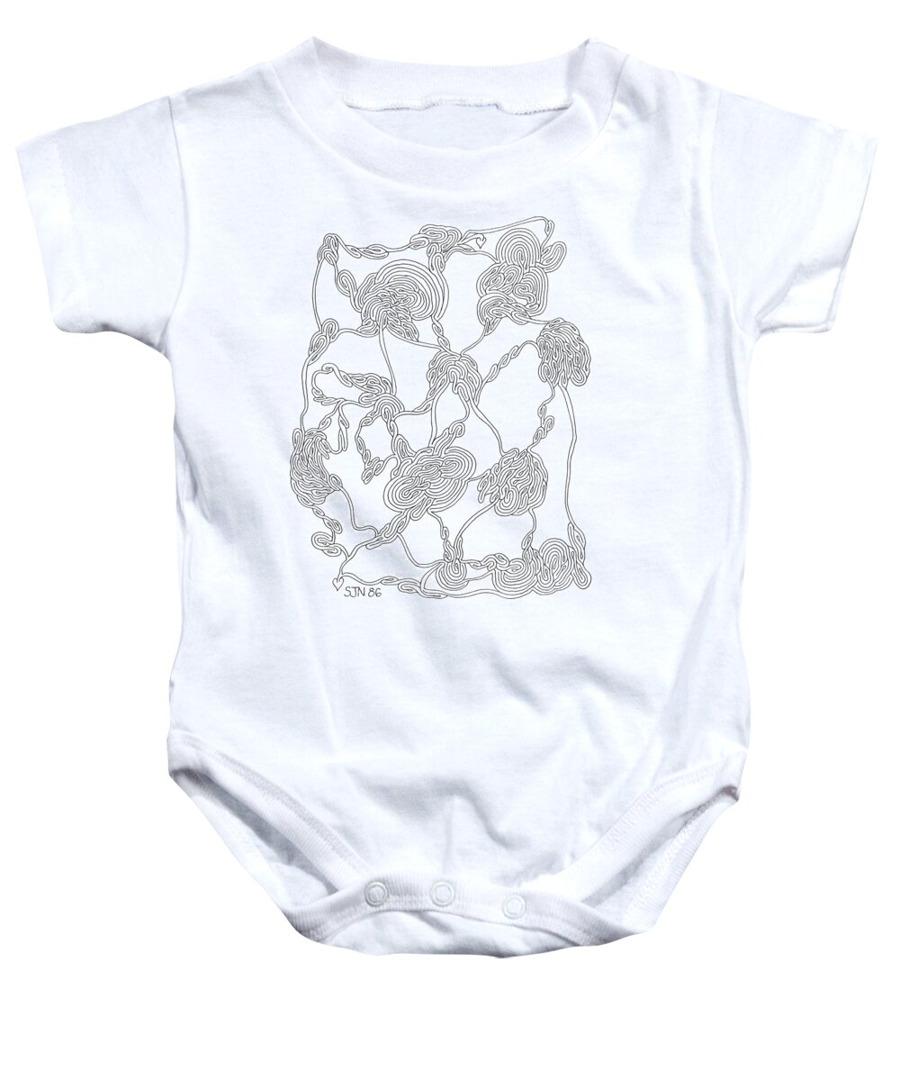 Mazes Baby Onesie featuring the drawing Tears of Joy by Steven Natanson