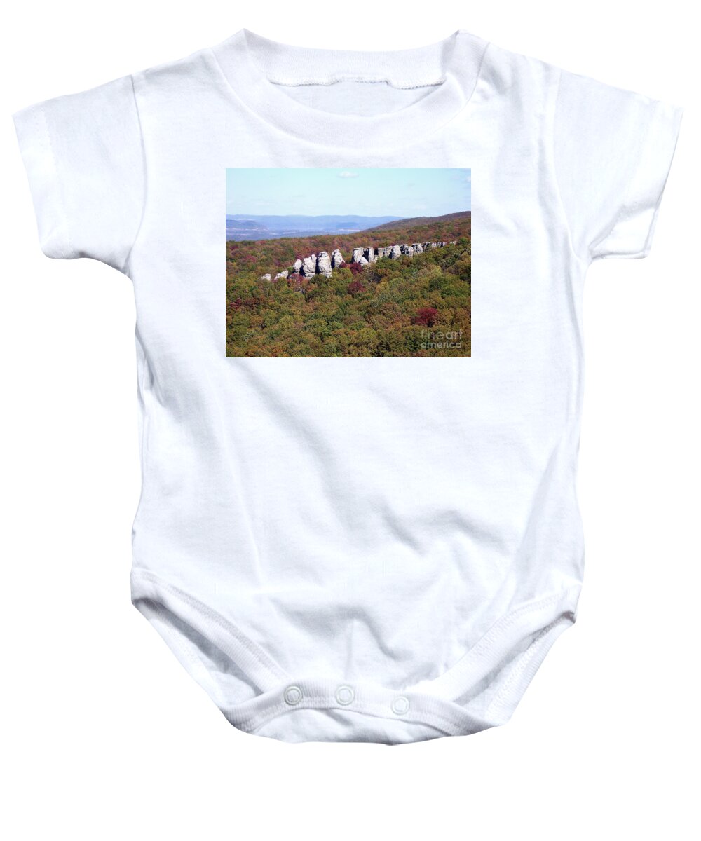 Tennessee Baby Onesie featuring the digital art Tennessee Rocks by Phil Perkins