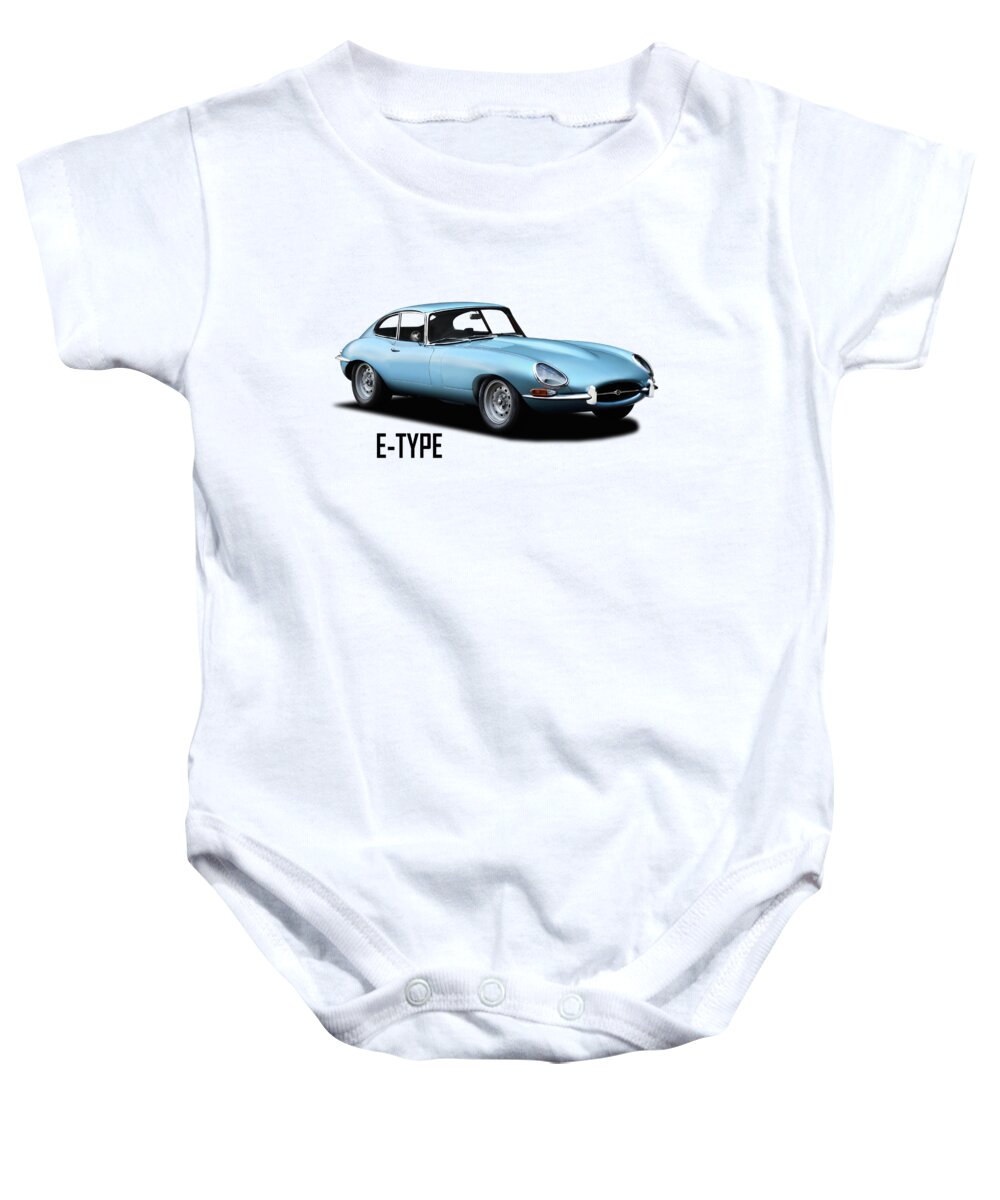 Jaguar E-type Baby Onesie featuring the photograph The 66 E-Type by Mark Rogan