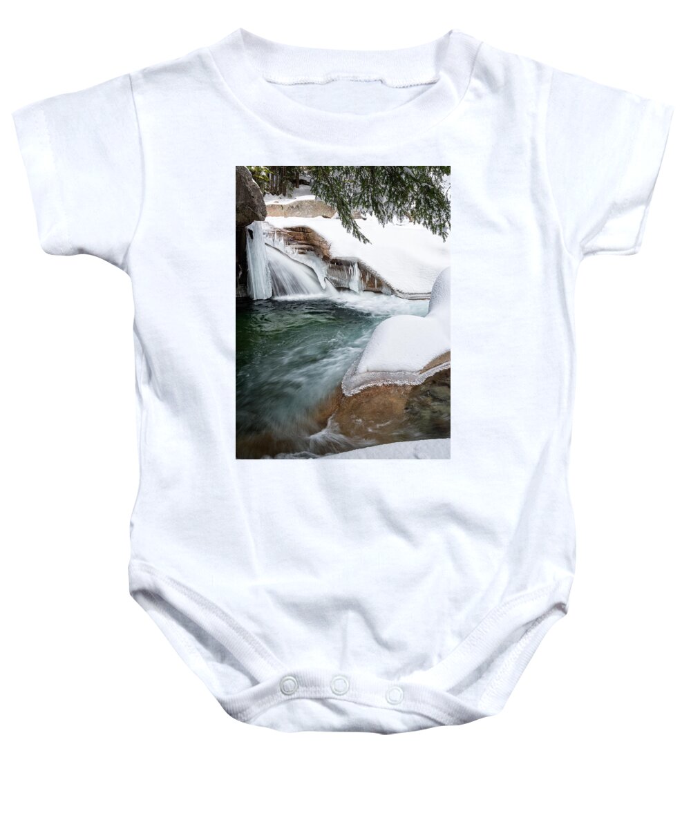 The Basin Baby Onesie featuring the photograph The Basin Side View NH by Michael Hubley