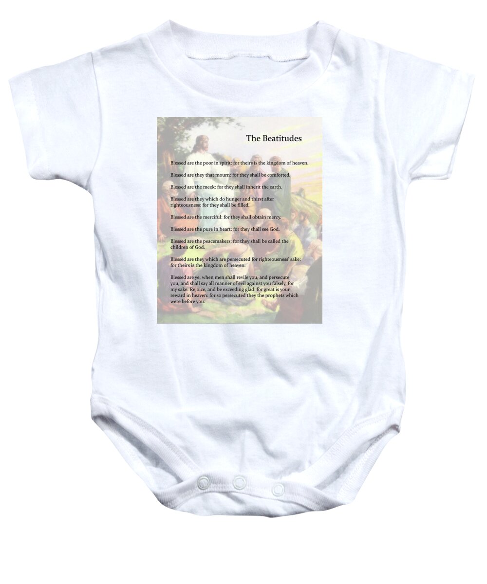 Beatitudes Baby Onesie featuring the drawing The Beatitudes by Troy Caperton