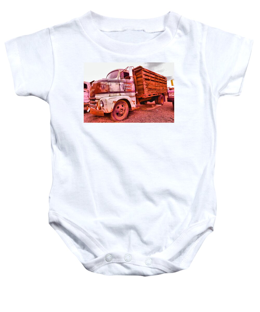 Old Baby Onesie featuring the photograph The beauty of an old truck by Jeff Swan