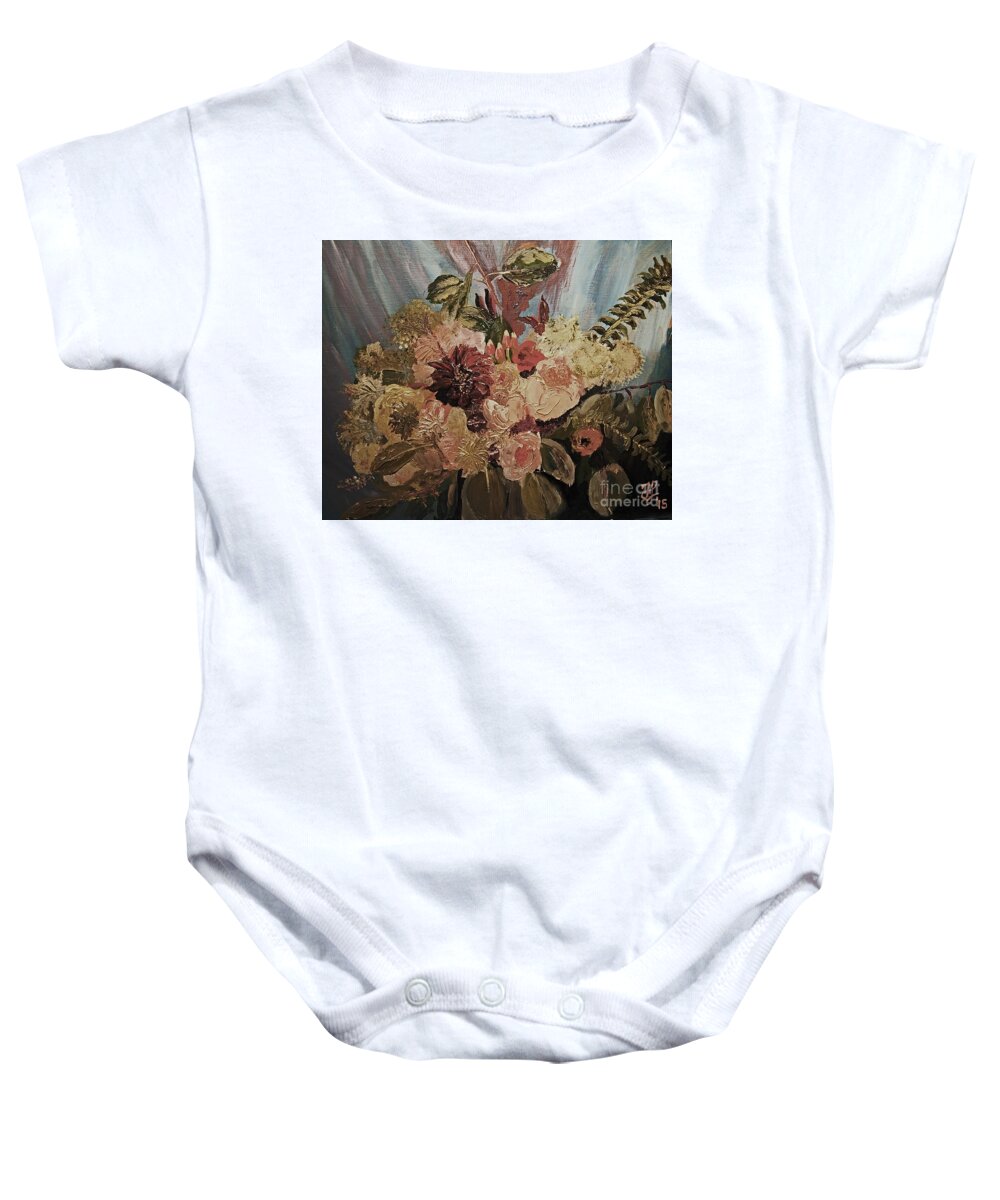 #weddinggift #bridalbouquet Baby Onesie featuring the painting The Bridal Bouquet by Francois Lamothe