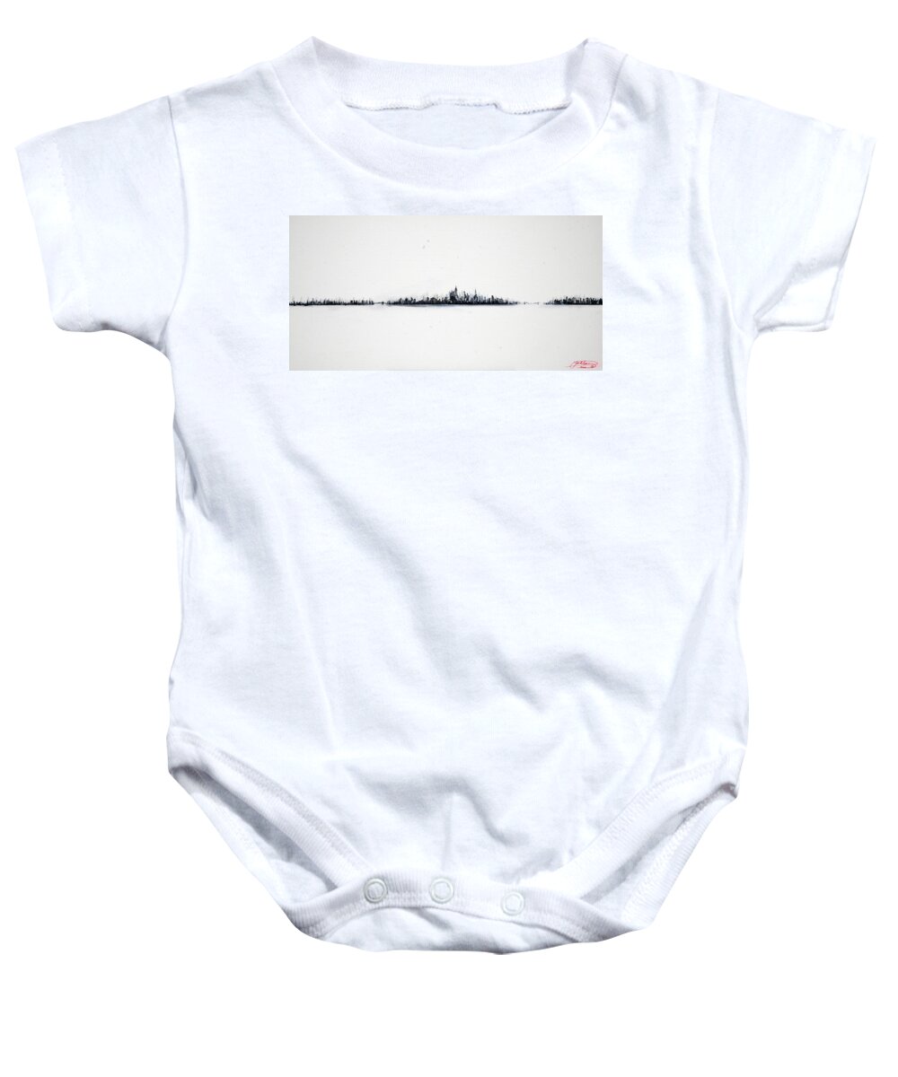 Painting Baby Onesie featuring the painting The City New York by Jack Diamond