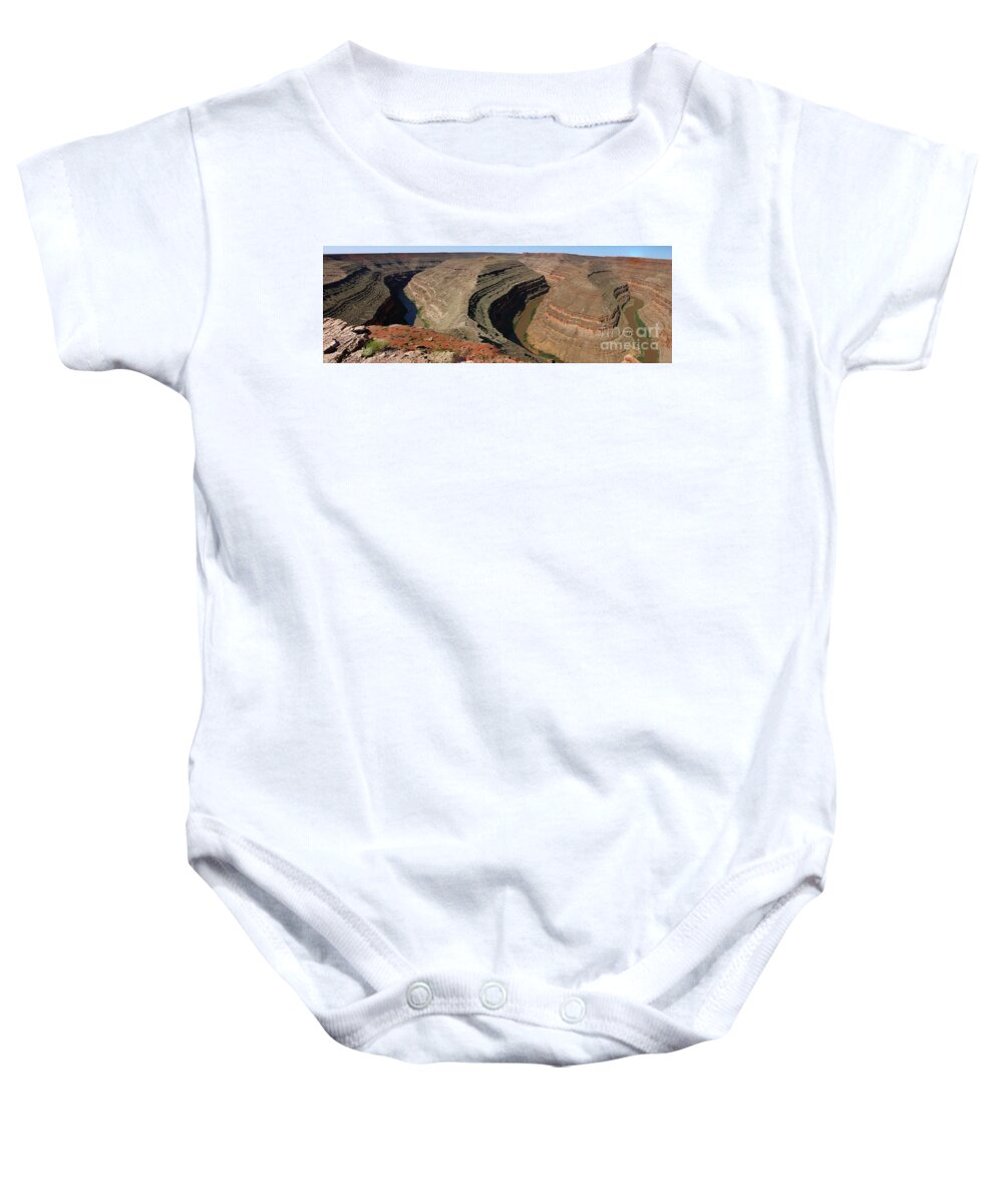  Goosenecks Baby Onesie featuring the photograph The Goosnecks - A Meander Of The San Juan River by Christiane Schulze Art And Photography