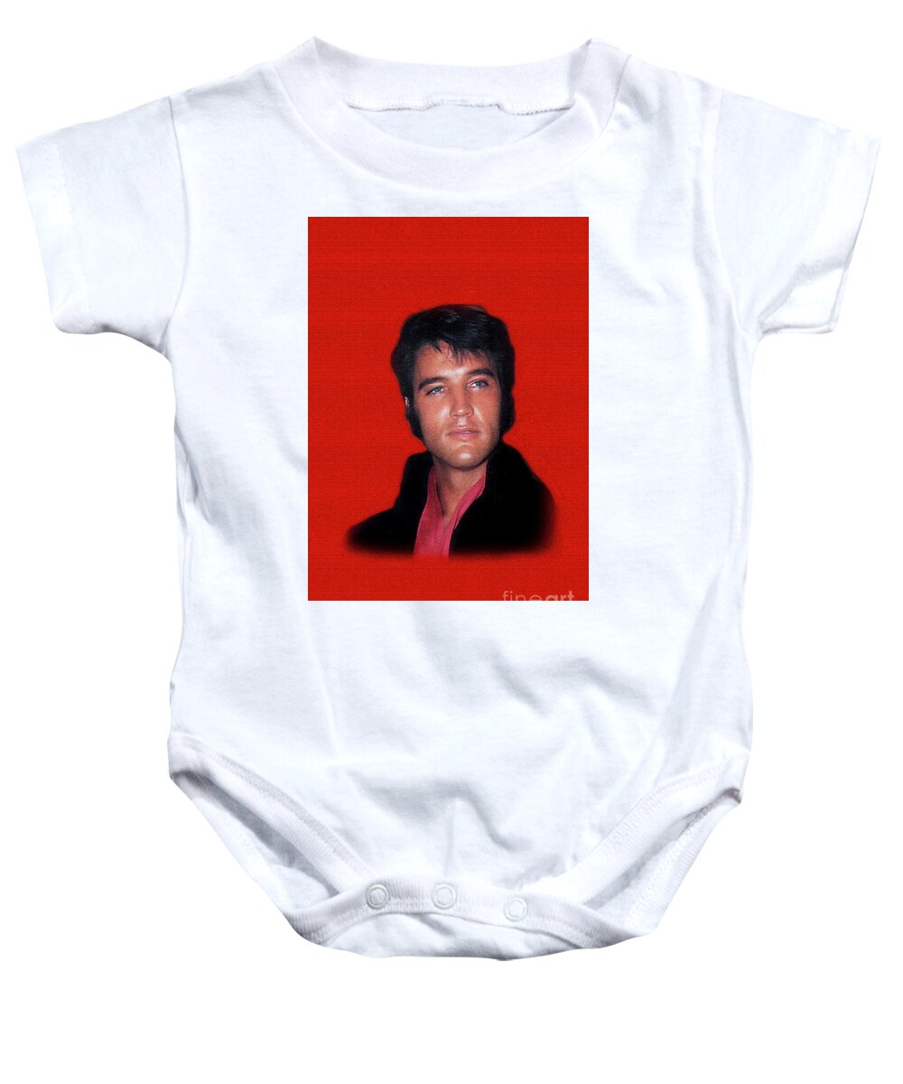 Elvis Baby Onesie featuring the photograph The King Rocks On L by Al Bourassa