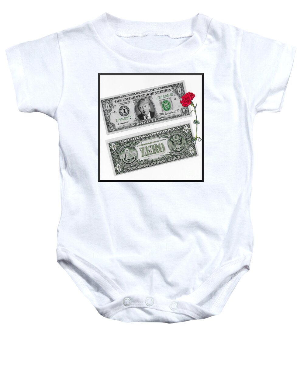 Currency Baby Onesie featuring the digital art The New Trump Currency by Charles Robinson