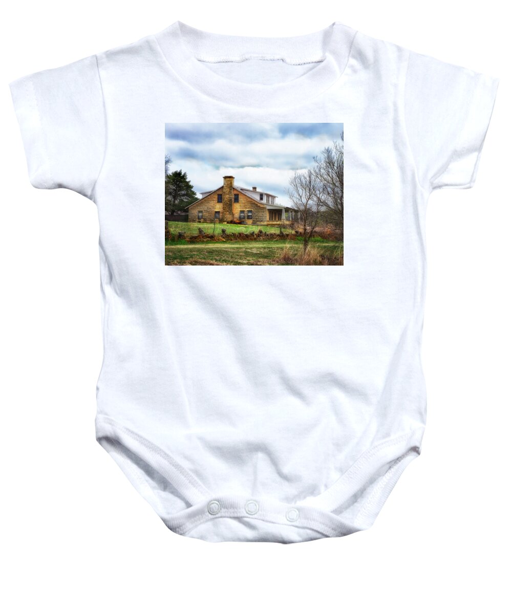 Rock House Baby Onesie featuring the photograph The Old Rock House by Jolynn Reed