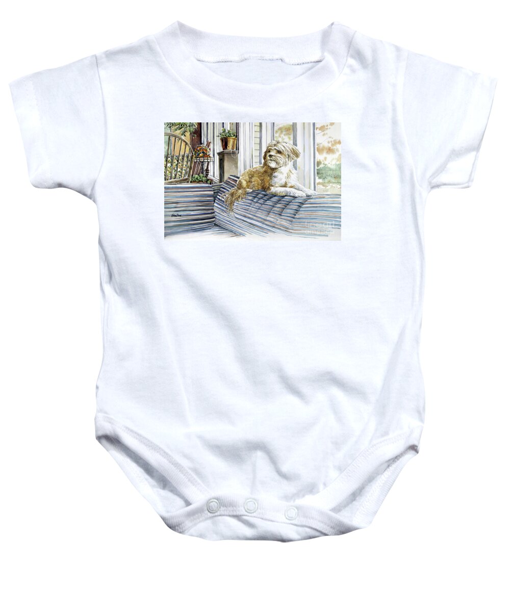 Watercolour Baby Onesie featuring the painting The Queen by William Band