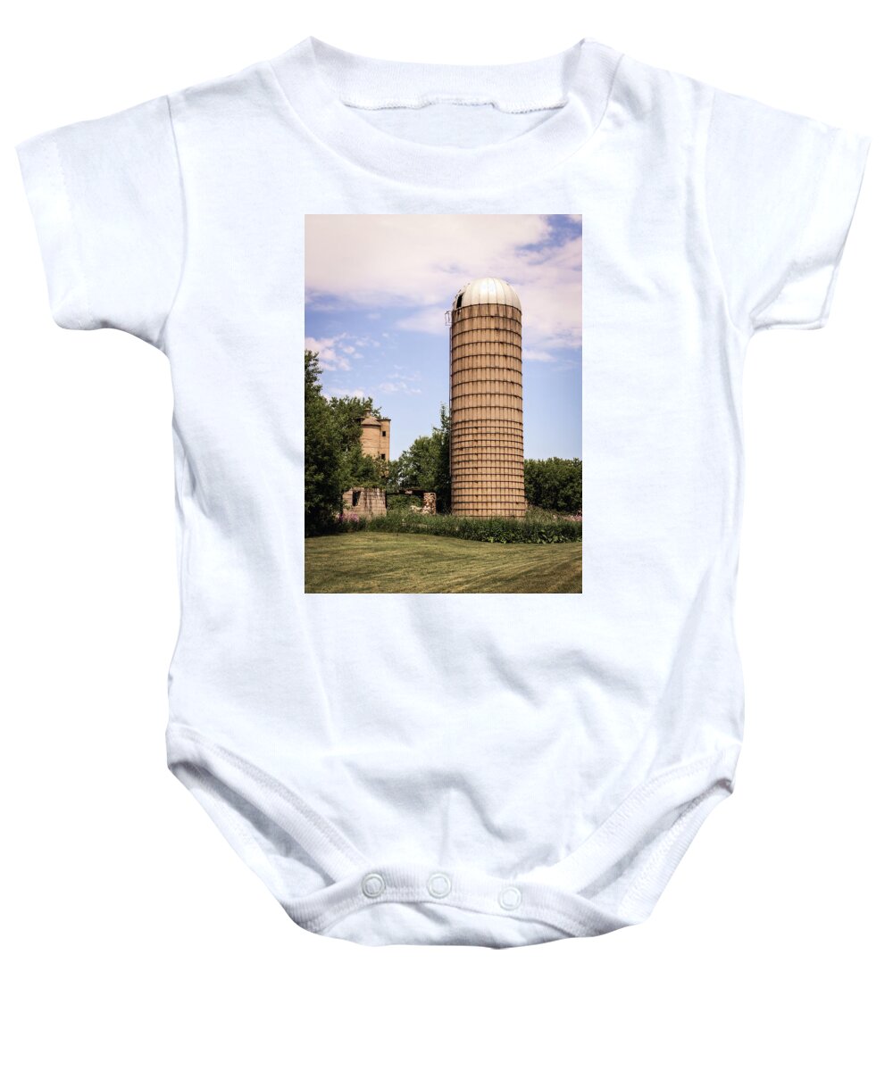Silo Baby Onesie featuring the photograph The Silo by Kim Hojnacki